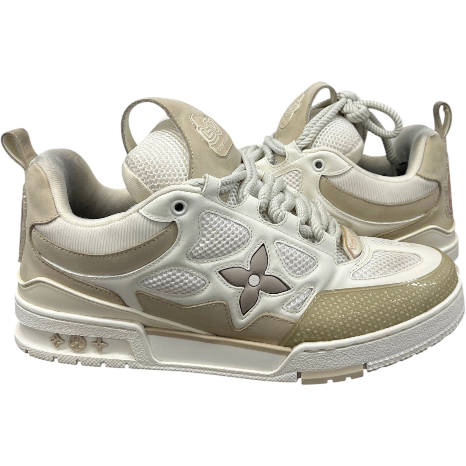 Men's Lv Skate Low Trainers Beige Size EU 42 / UK 8 - Photo 2