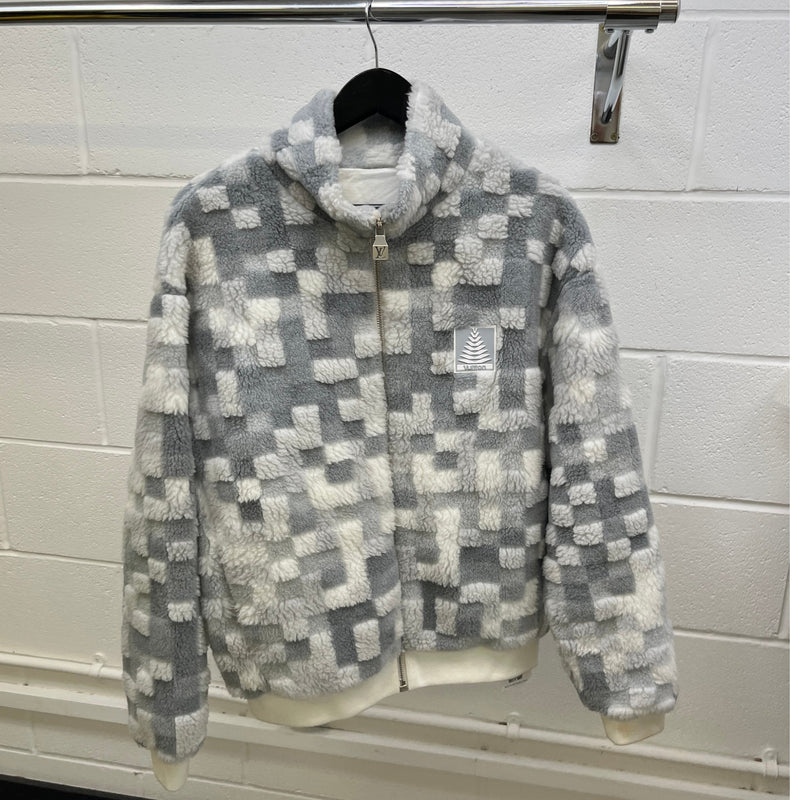 Men's Damoflage Snow Fleece Blouson Jacket Grey Size M