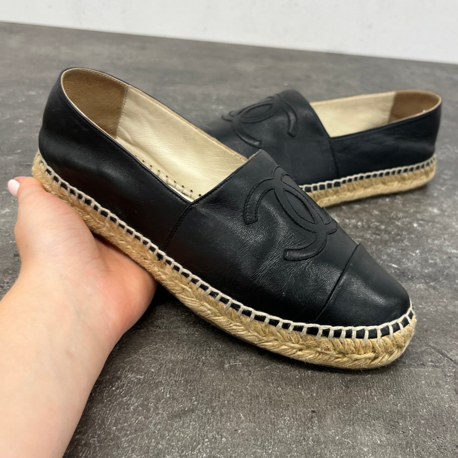 Women's Cc Logo Espadrilles Black Size EU 36.5 / UK 3.5 - Photo 12