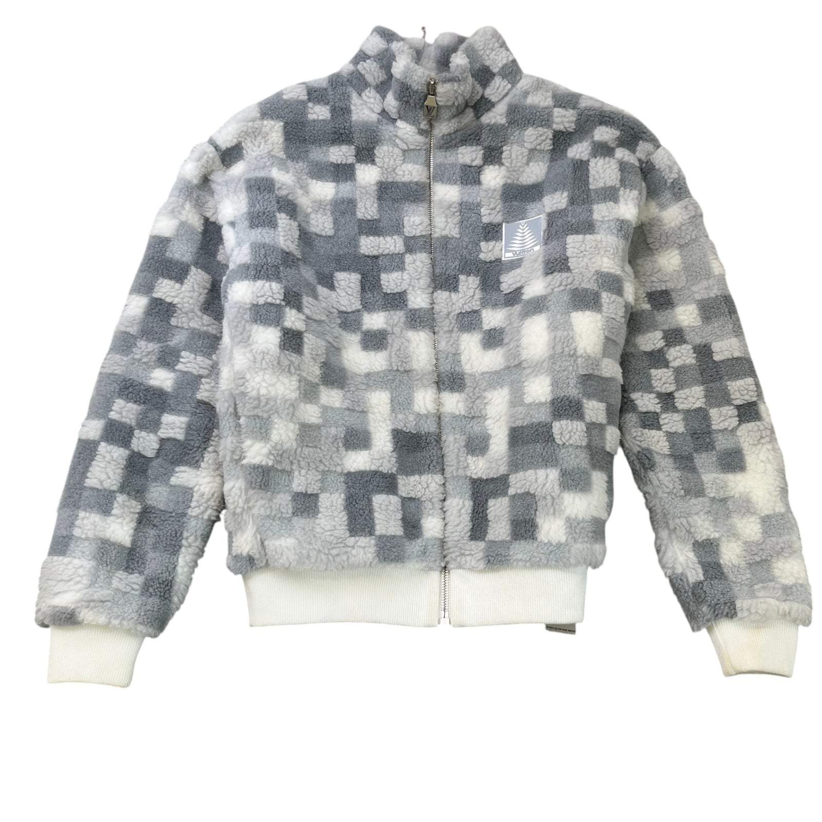 Men's Damoflage Snow Fleece Blouson Jacket Grey Size M - Photo 1