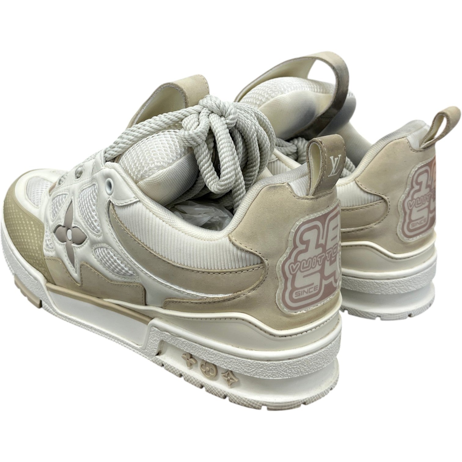 Men's Lv Skate Low Trainers Beige Size EU 42 / UK 8 - Photo 8