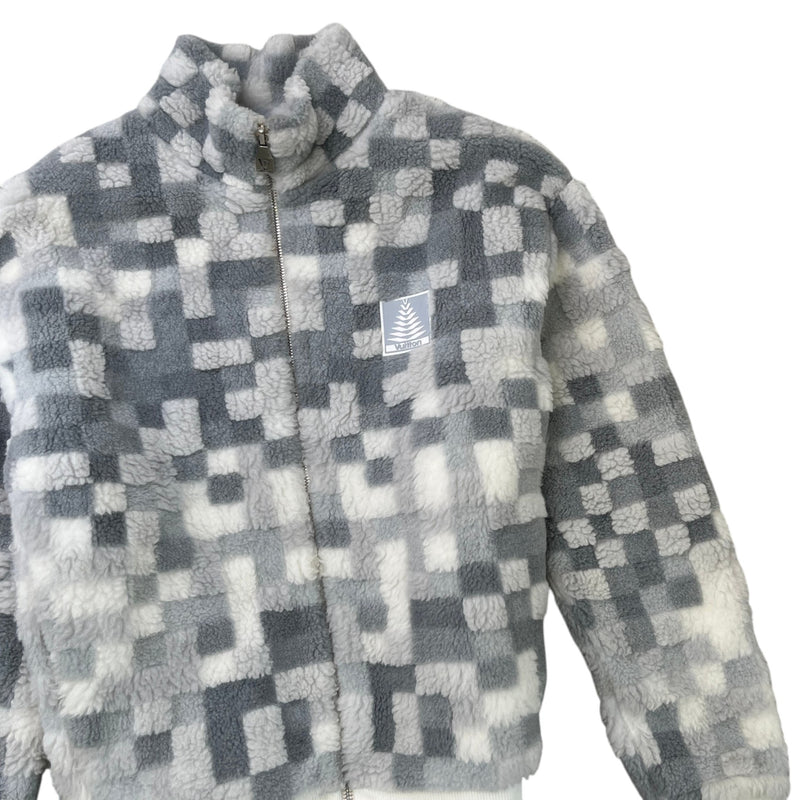 Men's Damoflage Snow Fleece Blouson Jacket Grey Size M