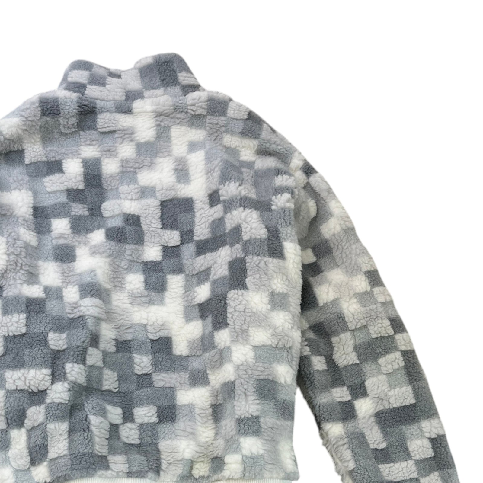 Men's Damoflage Snow Fleece Blouson Jacket Grey Size M - Photo 4