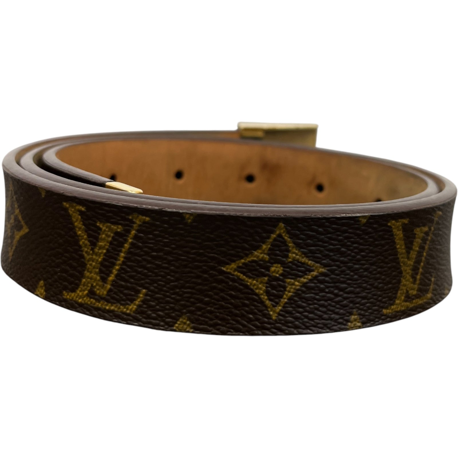 Women's Monogram Ceinture Carree Belt Brown Size Waist 34" - Photo 2