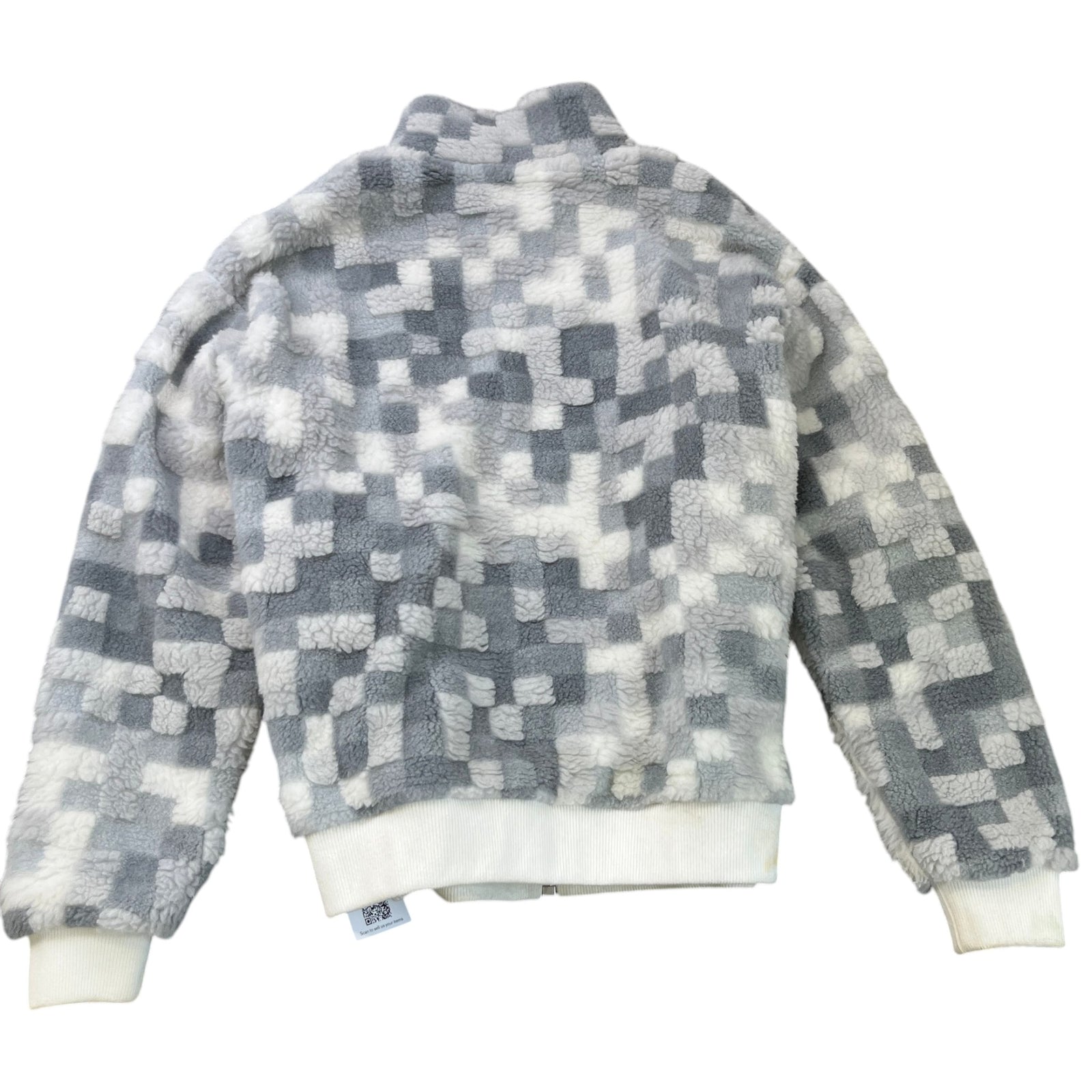 Men's Damoflage Snow Fleece Blouson Jacket Grey Size M - Photo 2