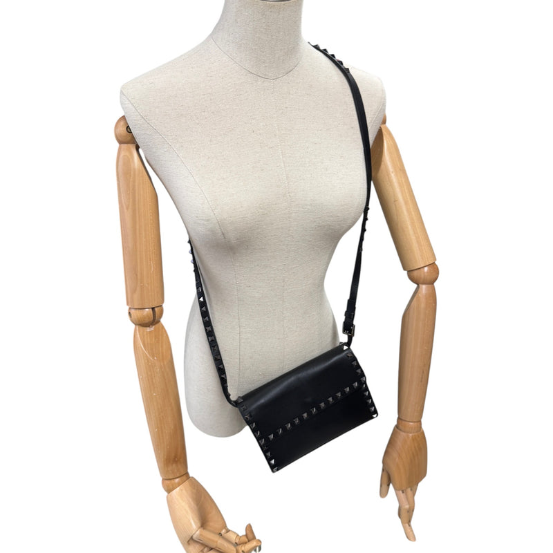 Women's Rockstud Crossbody Bag Black
