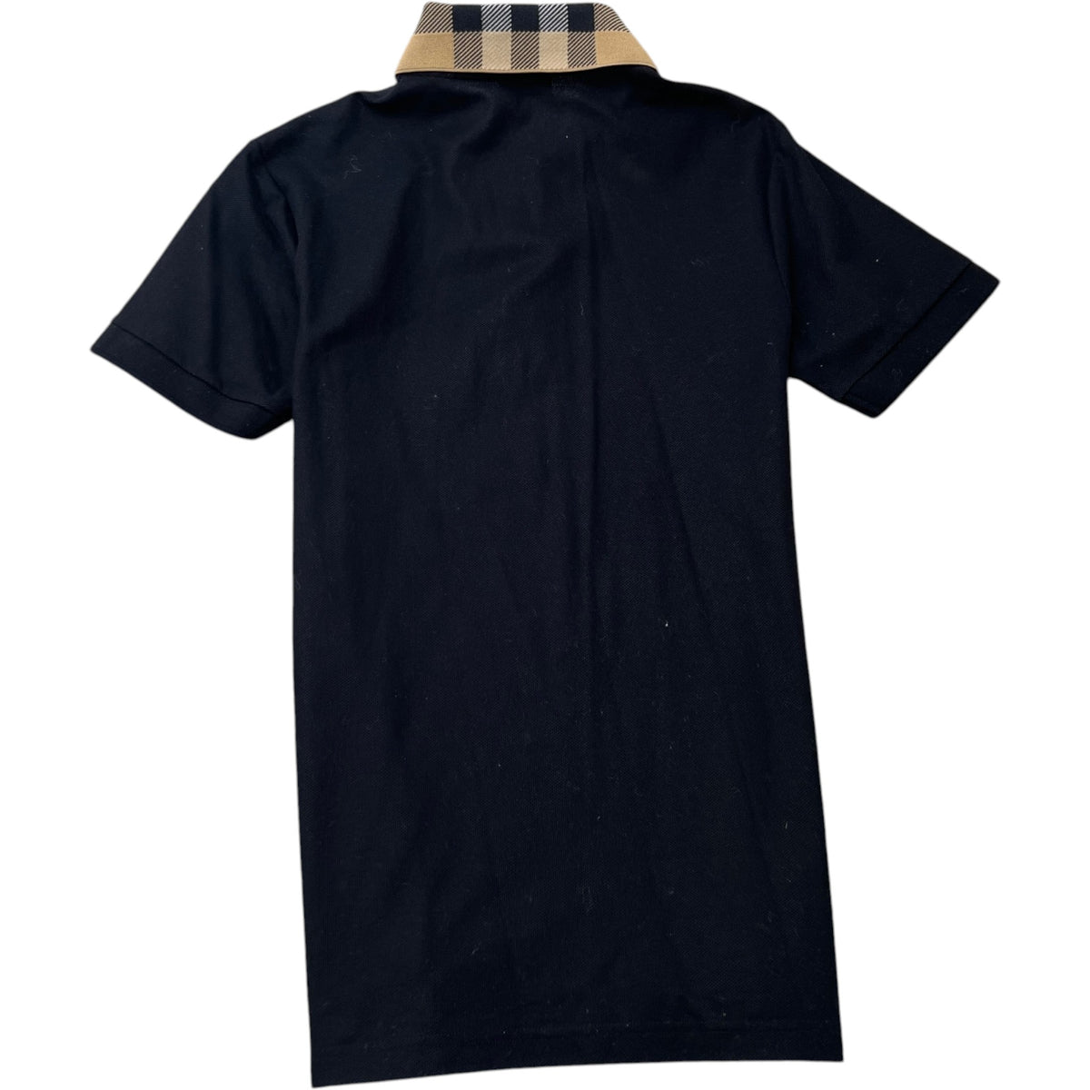 Men's Check Collar Polo Shirt Black Size S - Photo 2
