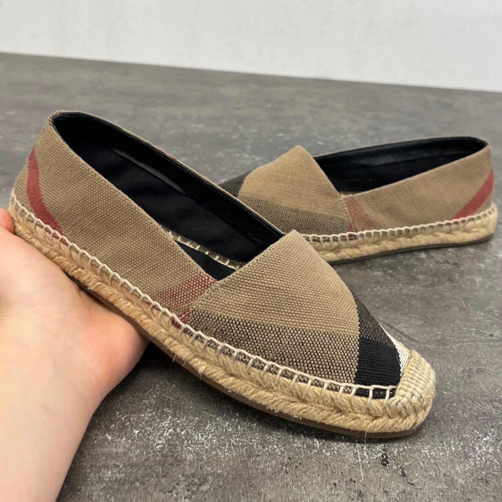 Burberry Women's House Check Hodgeson Espadrilles Beige Size 3 - Photo 12