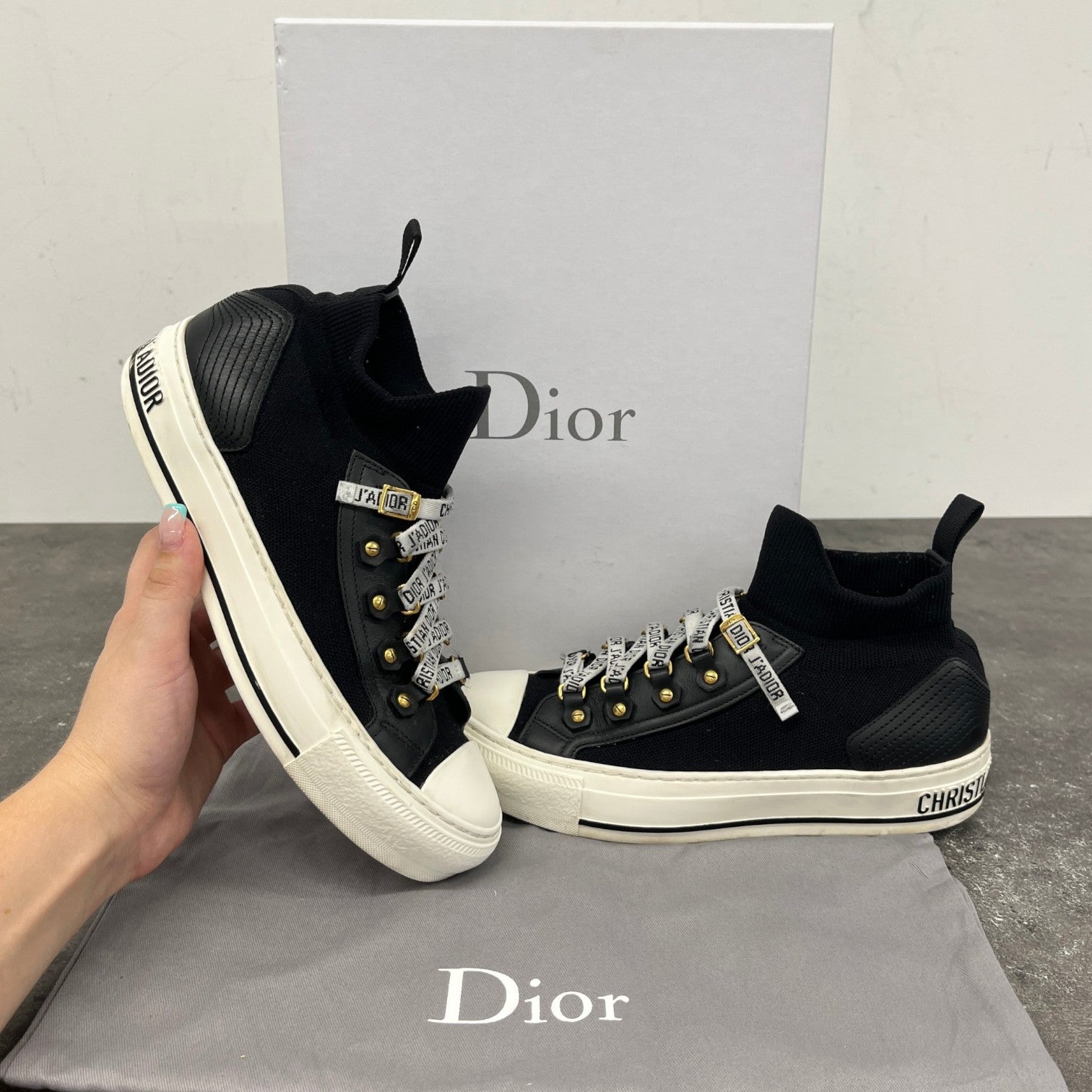 Women's Walk'N'Dior High Trainers Black Size EU 36 / UK 3 - Photo 10