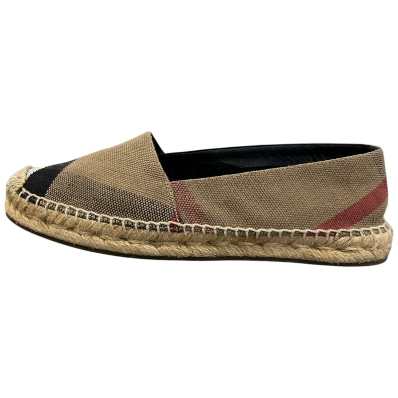 Burberry Women's House Check Hodgeson Espadrilles Beige Size 3