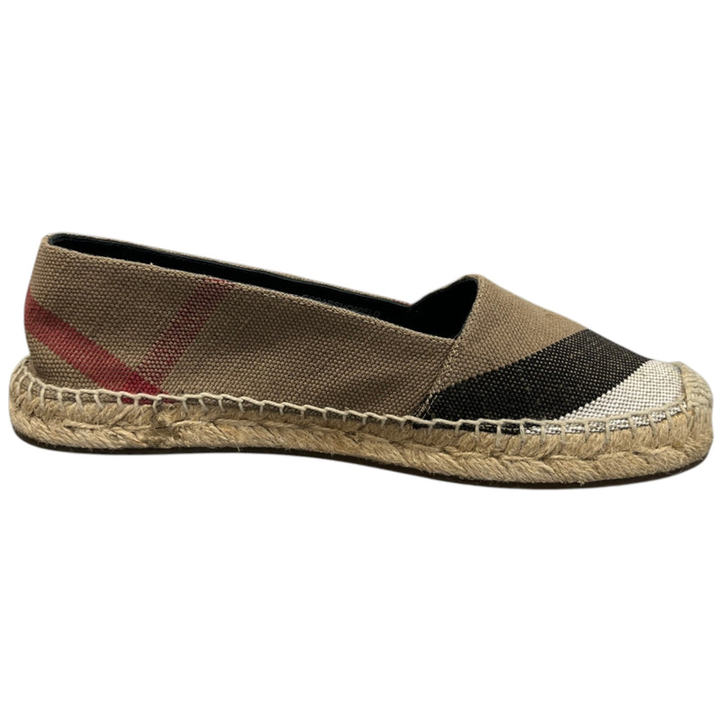 Burberry Women's House Check Hodgeson Espadrilles Beige Size 3