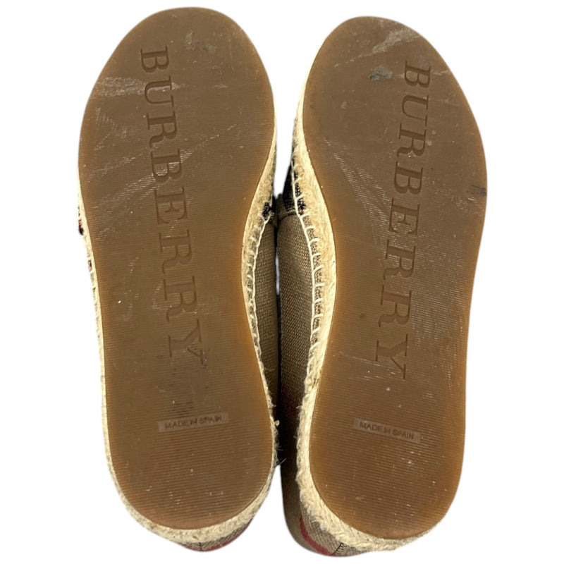 Burberry Women's House Check Hodgeson Espadrilles Beige Size 3