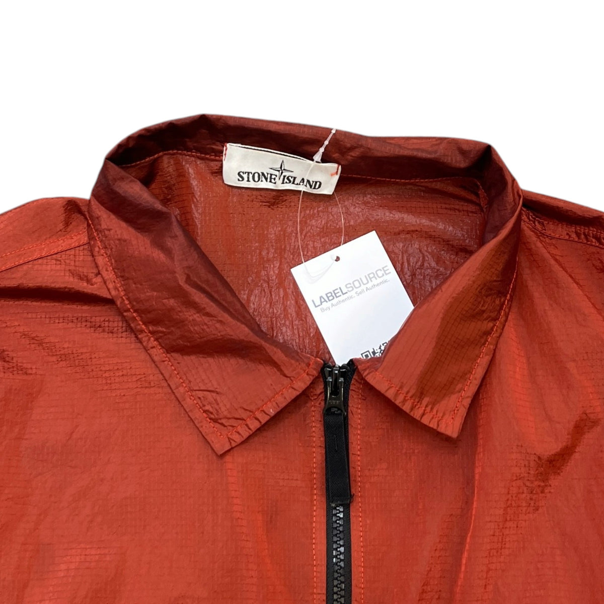 Men's Nylon Metal Applique Logo OverShirt Orange Size 3XL - Photo 5