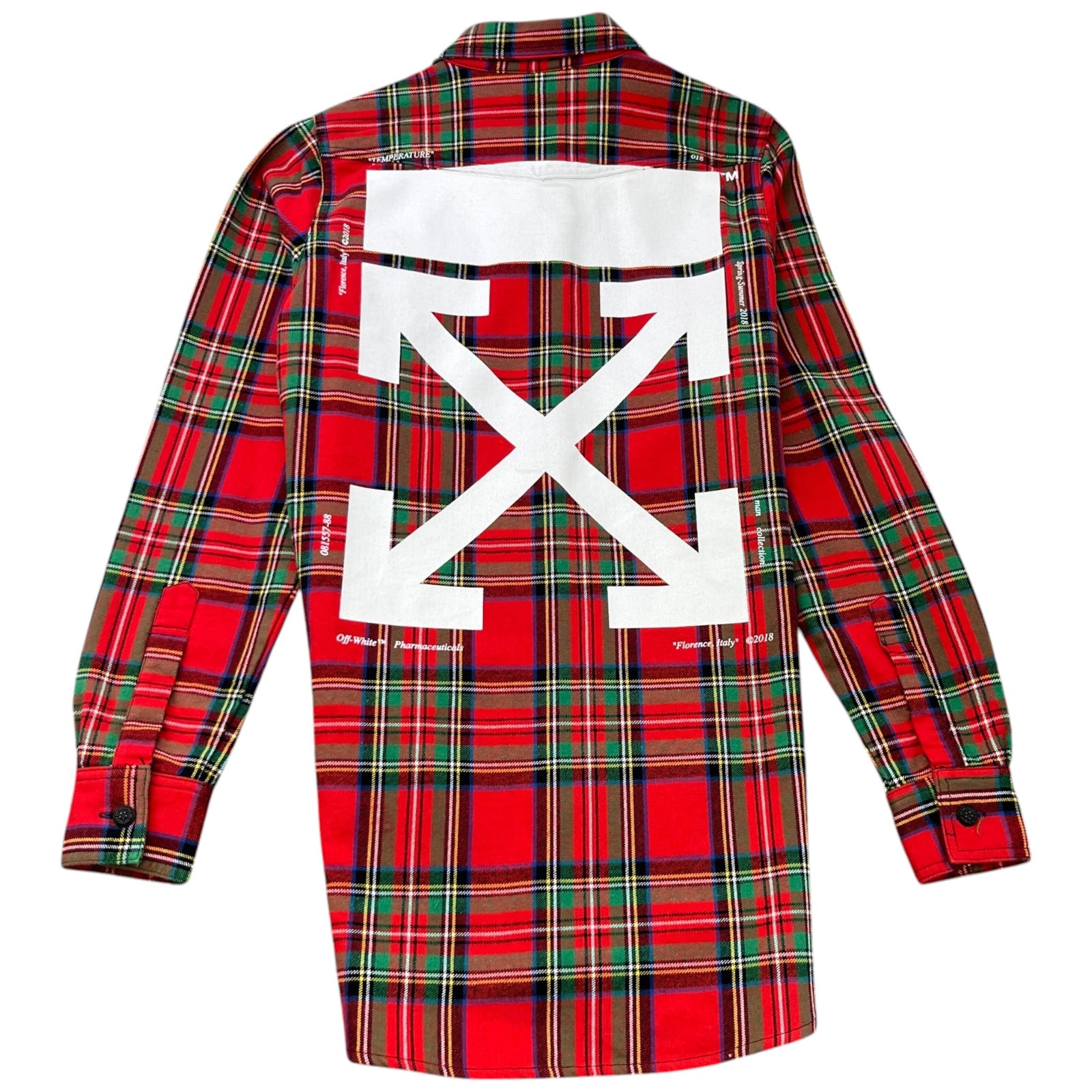 Men's Arrow Logo OverShirt Red Size XS - Photo 2