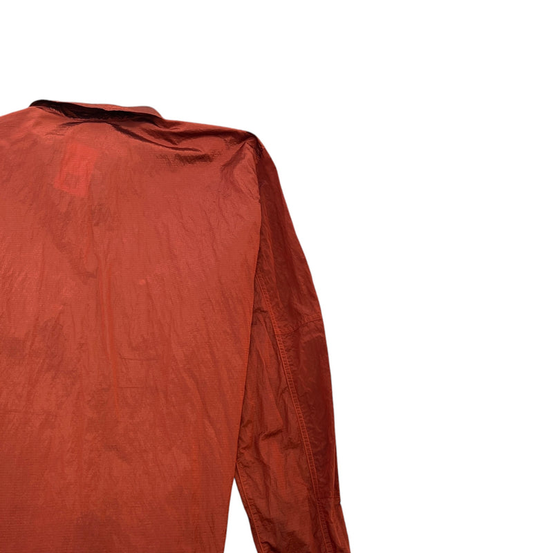 Men's Nylon Metal Applique Logo OverShirt Orange Size 3XL