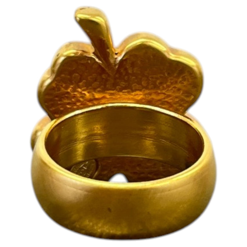 Women's CC Four Leaf Clover Ring Gold Size L