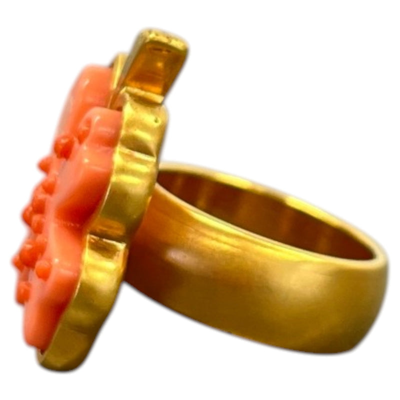 Women's CC Four Leaf Clover Ring Gold Size L