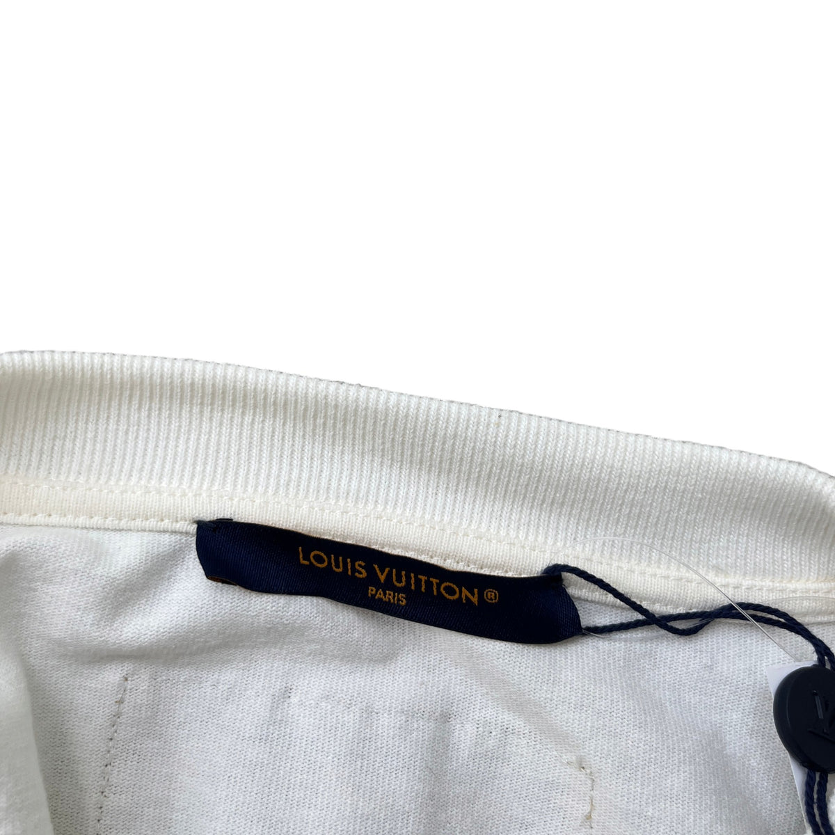 Men's LV Spread Embroidery T-Shirt White Size M - Photo 8