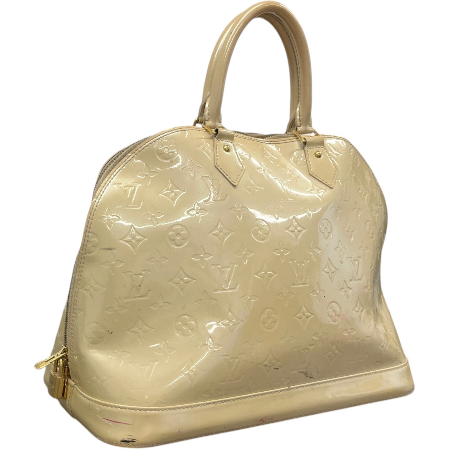 Women's Monogram Vernis Alma Gm Bag Cream - Photo 7