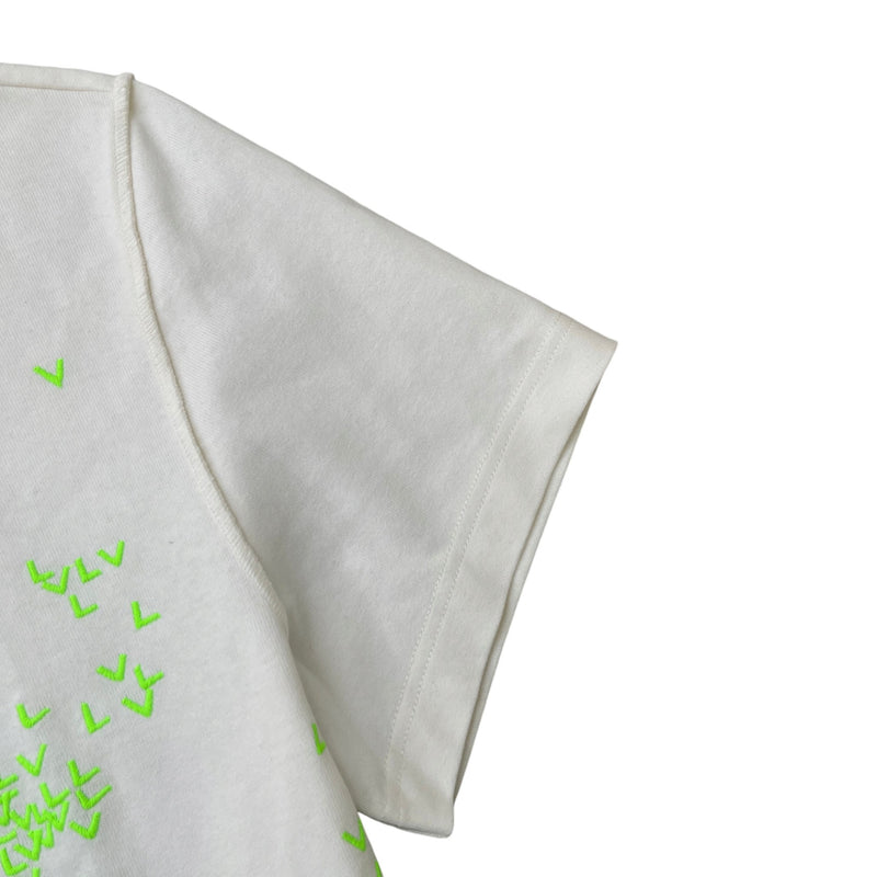 Men's LV Spread Embroidery T-Shirt White Size M