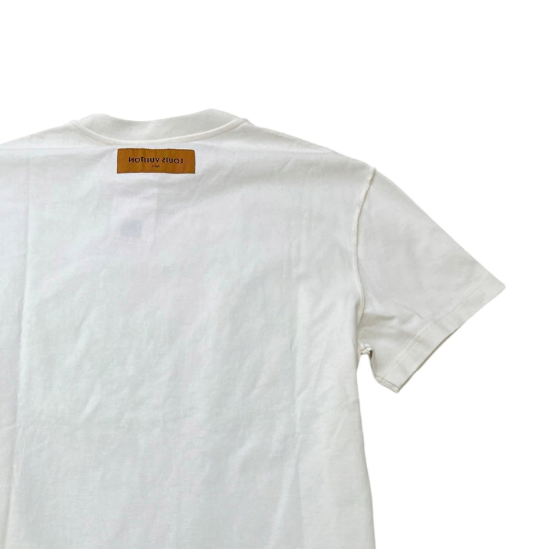 Men's LV Spread Embroidery T-Shirt White Size M