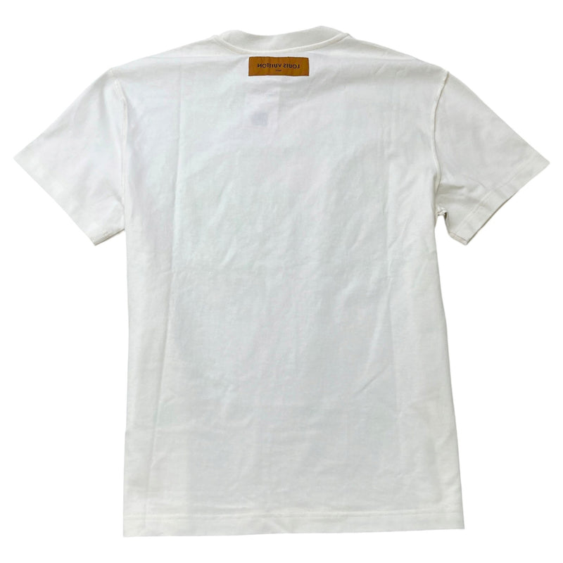 Men's LV Spread Embroidery T-Shirt White Size M