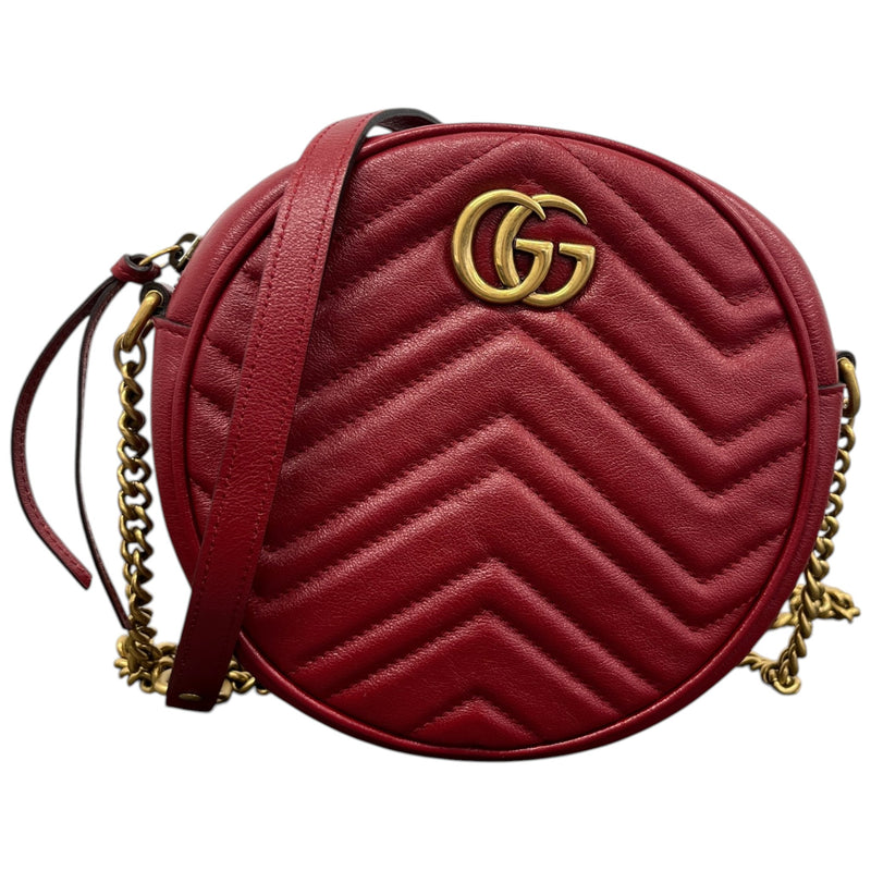 Women's Gg Marmont Mini Round Bag Red