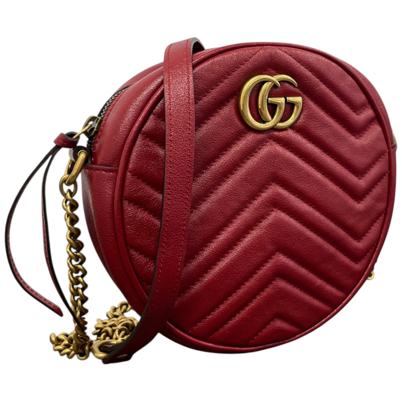 Women's Gg Marmont Mini Round Bag Red