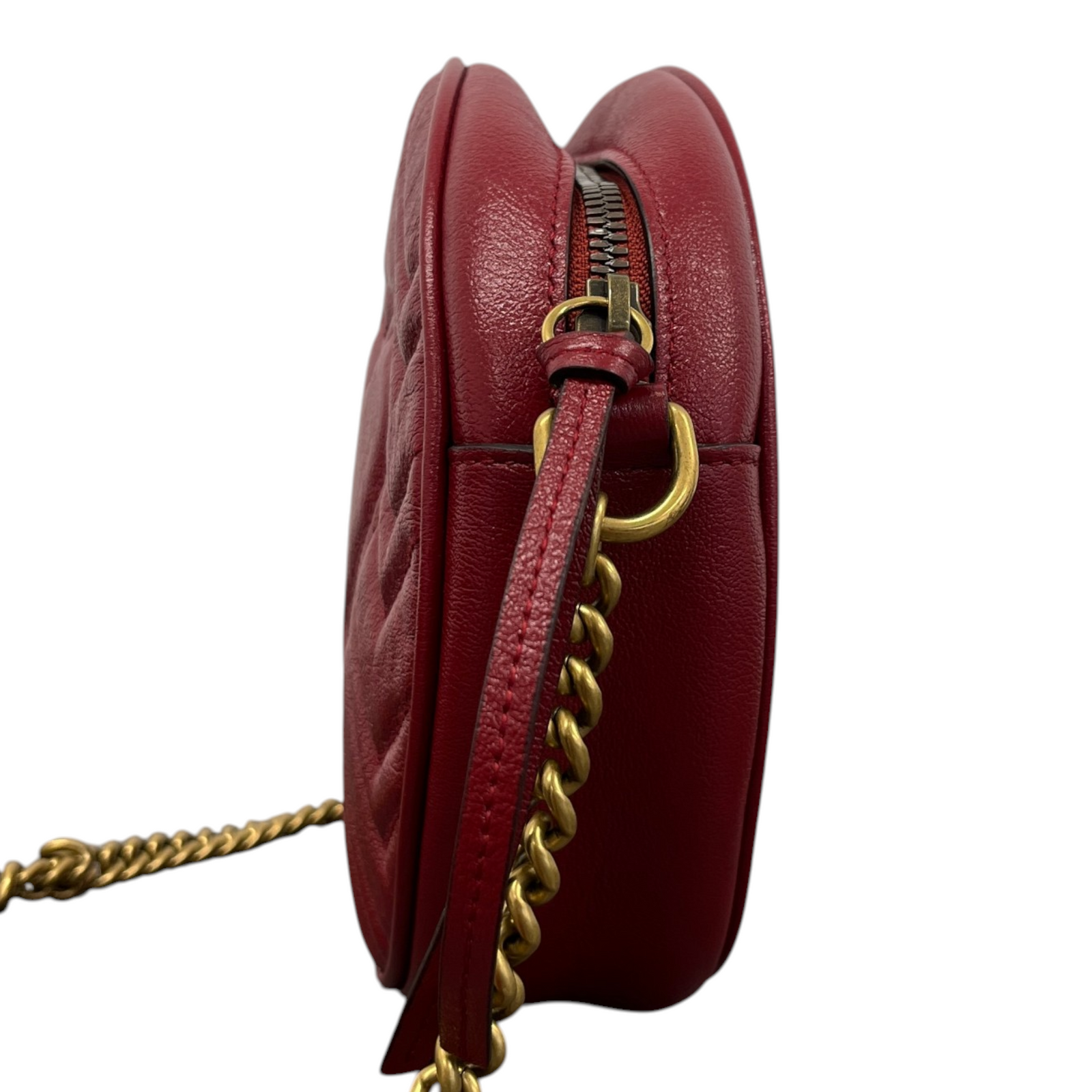 Women's Gg Marmont Mini Round Bag Red - Photo 6
