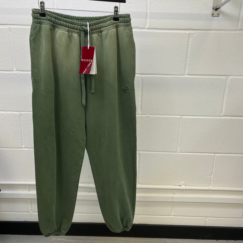 Men's Embroidered Logo Joggers Green Size M