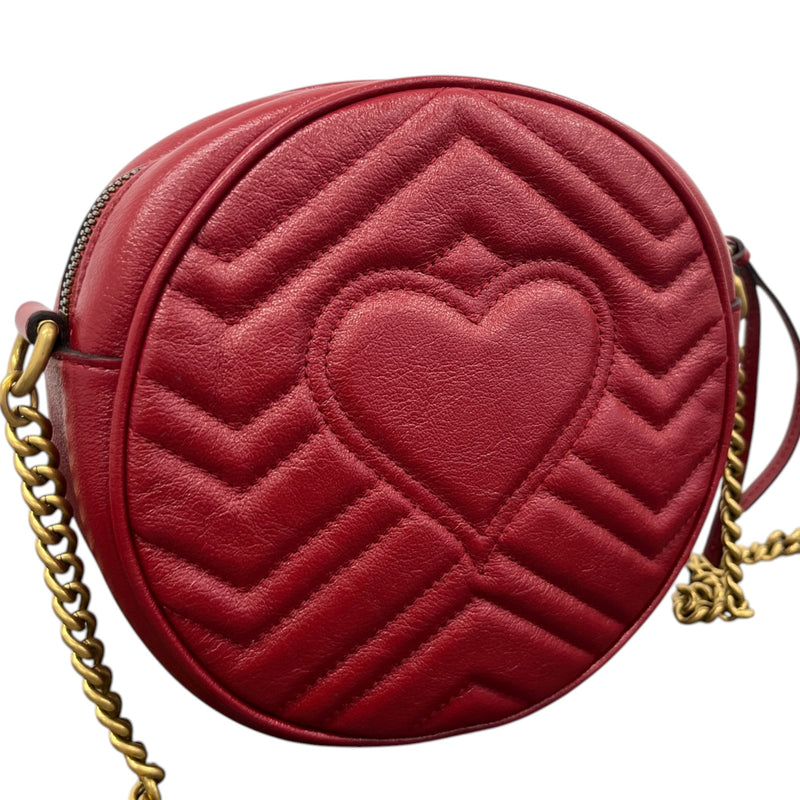 Women's Gg Marmont Mini Round Bag Red