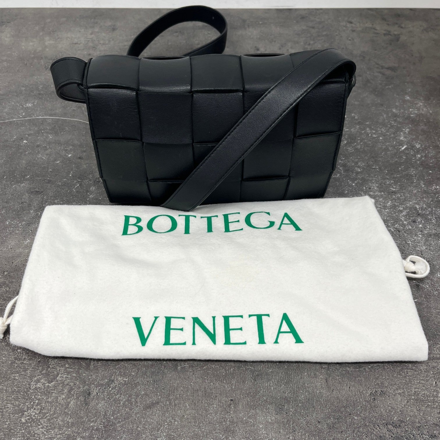 Men's Intrecciato Woven Cassette Bag Black - Photo 11