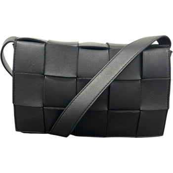 Men's Intrecciato Woven Cassette Bag Black