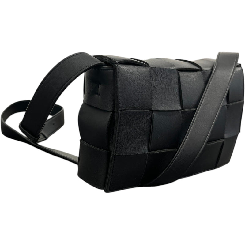 Men's Intrecciato Woven Cassette Bag Black