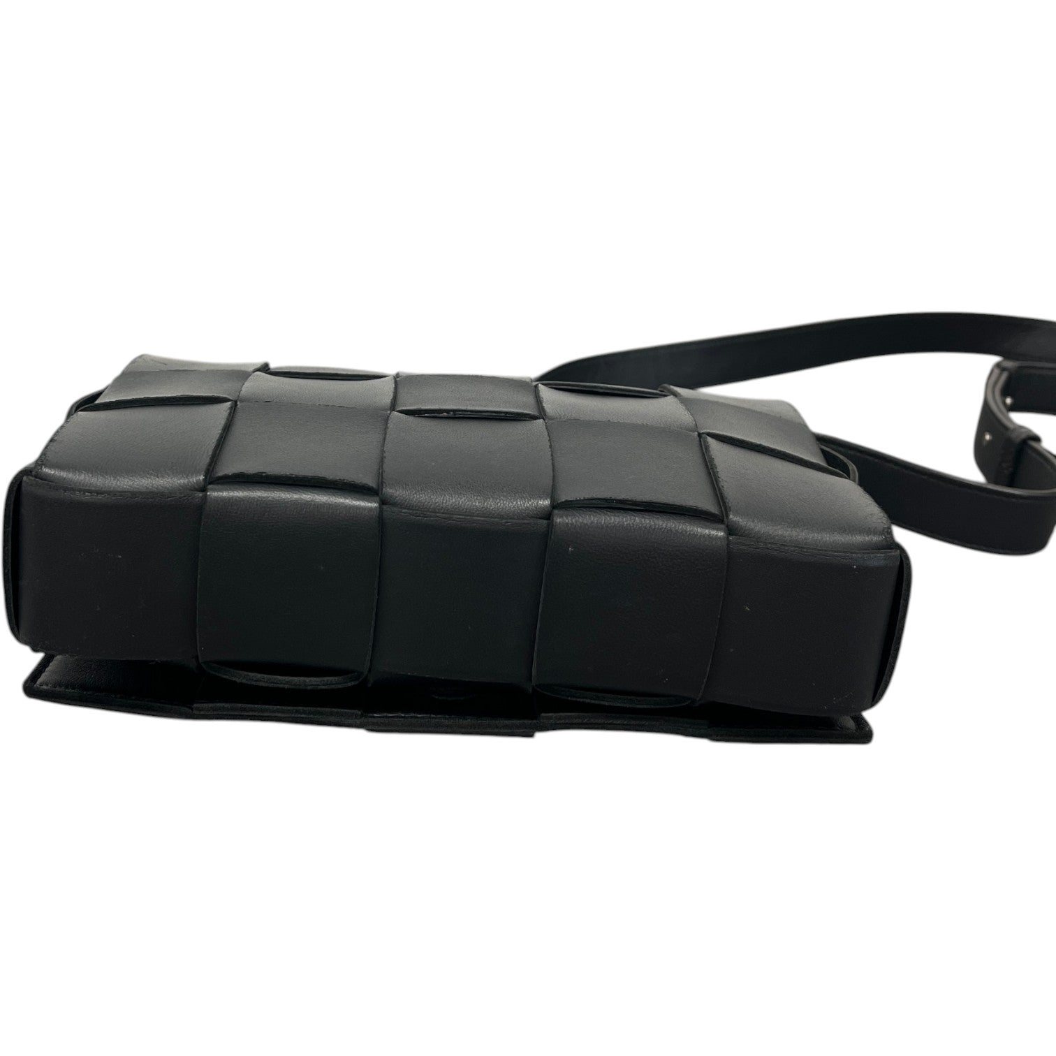 Men's Intrecciato Woven Cassette Bag Black - Photo 8