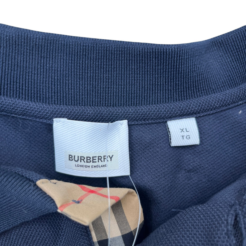 Men's Embroidered Logo Polo Shirt Navy Size XL