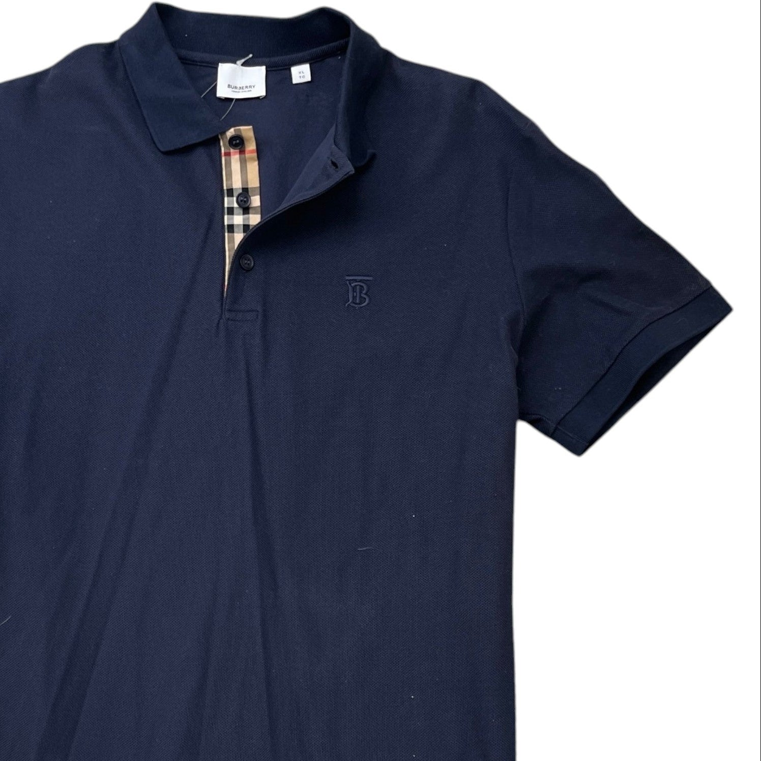 Men's Embroidered Logo Polo Shirt Navy Size XL - Photo 3