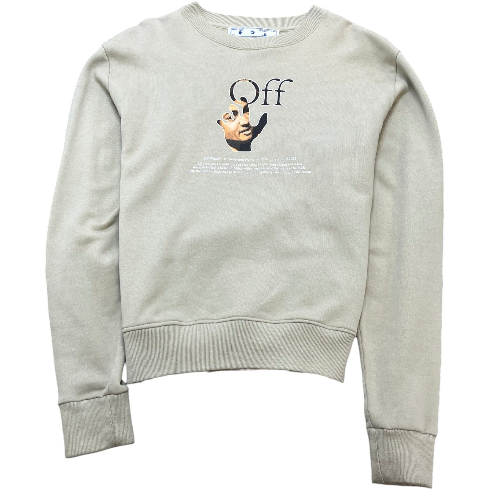 Men's Logo Print Sweatshirt Beige Size M - Photo 1