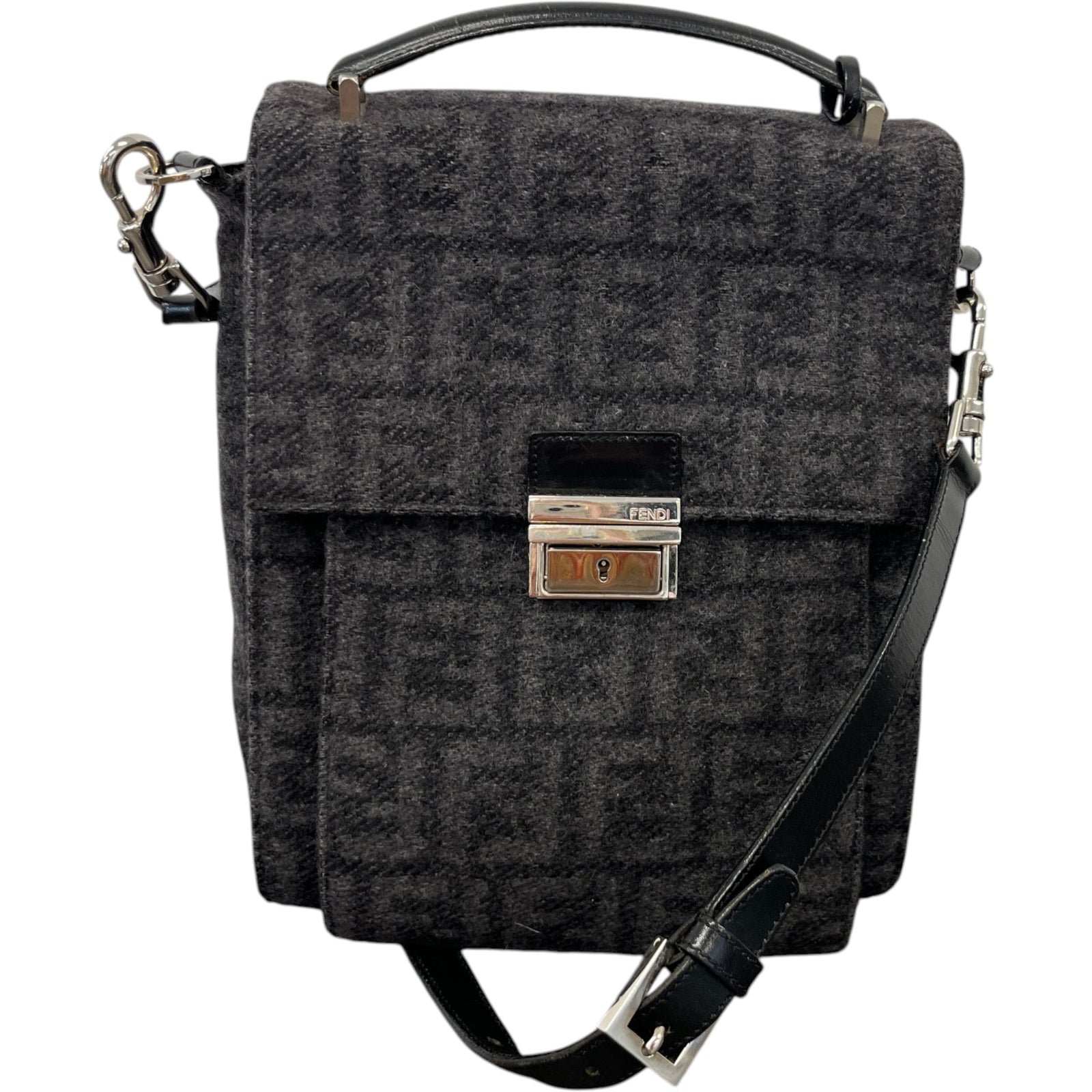 Women's Ff Monogram Messenger Bag Grey - Photo 1