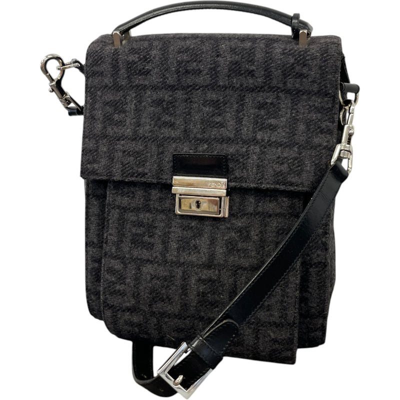 Women's Ff Monogram Messenger Bag Grey