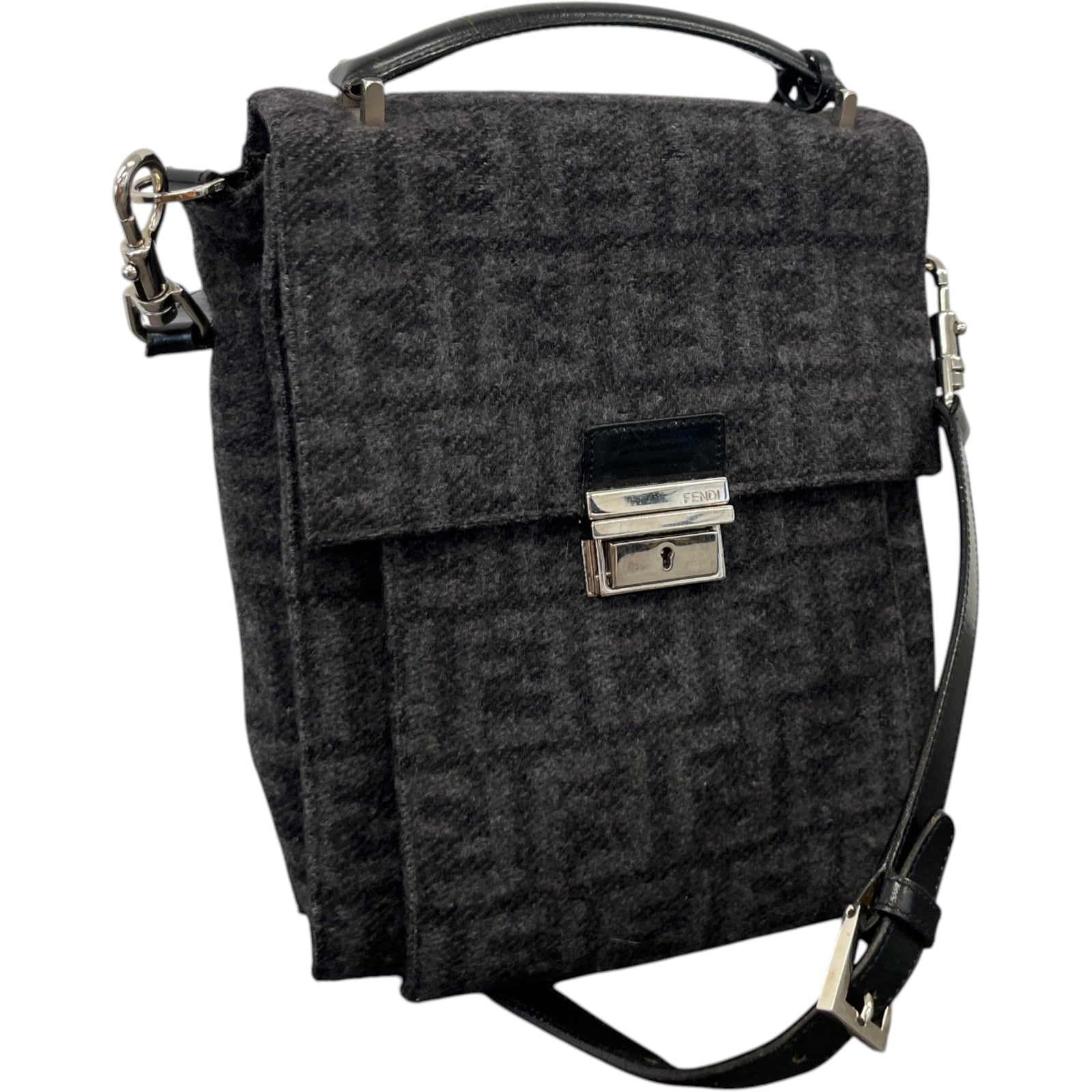 Women's Ff Monogram Messenger Bag Grey - Photo 5