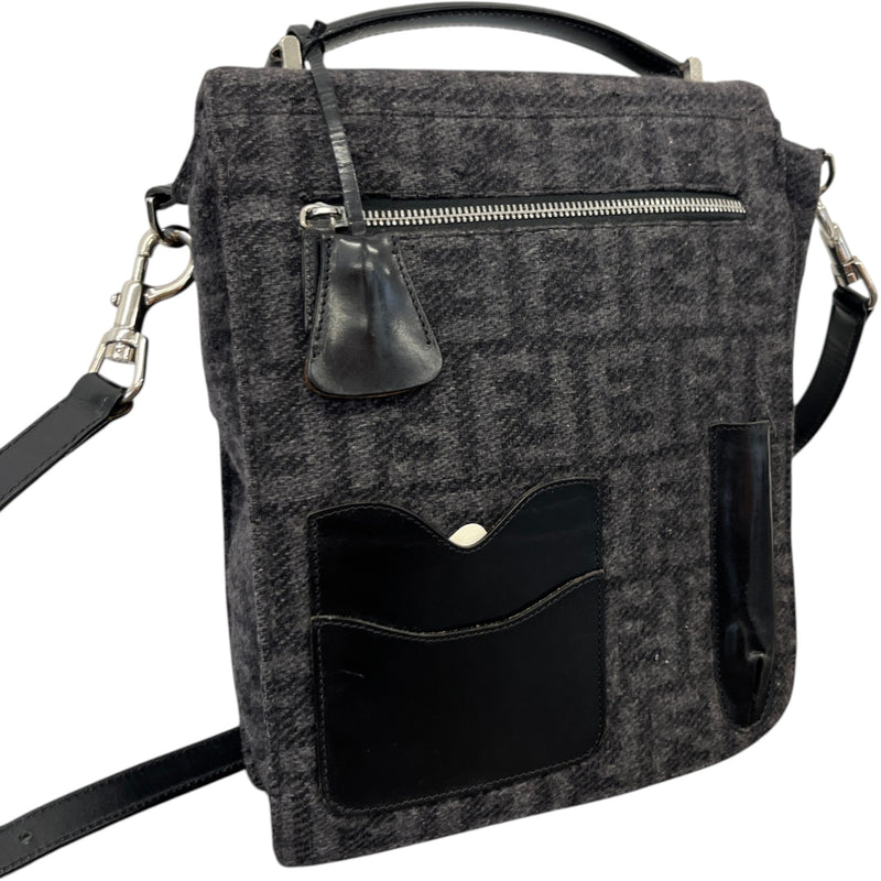 Women's Ff Monogram Messenger Bag Grey