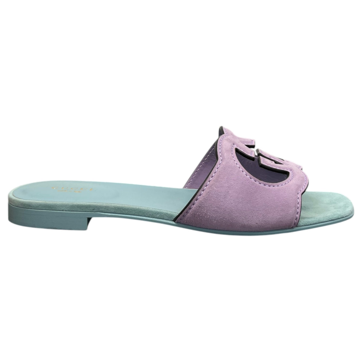 Women's Interlocking G Slides Blue Size UK 5 / EU 38 - Photo 1