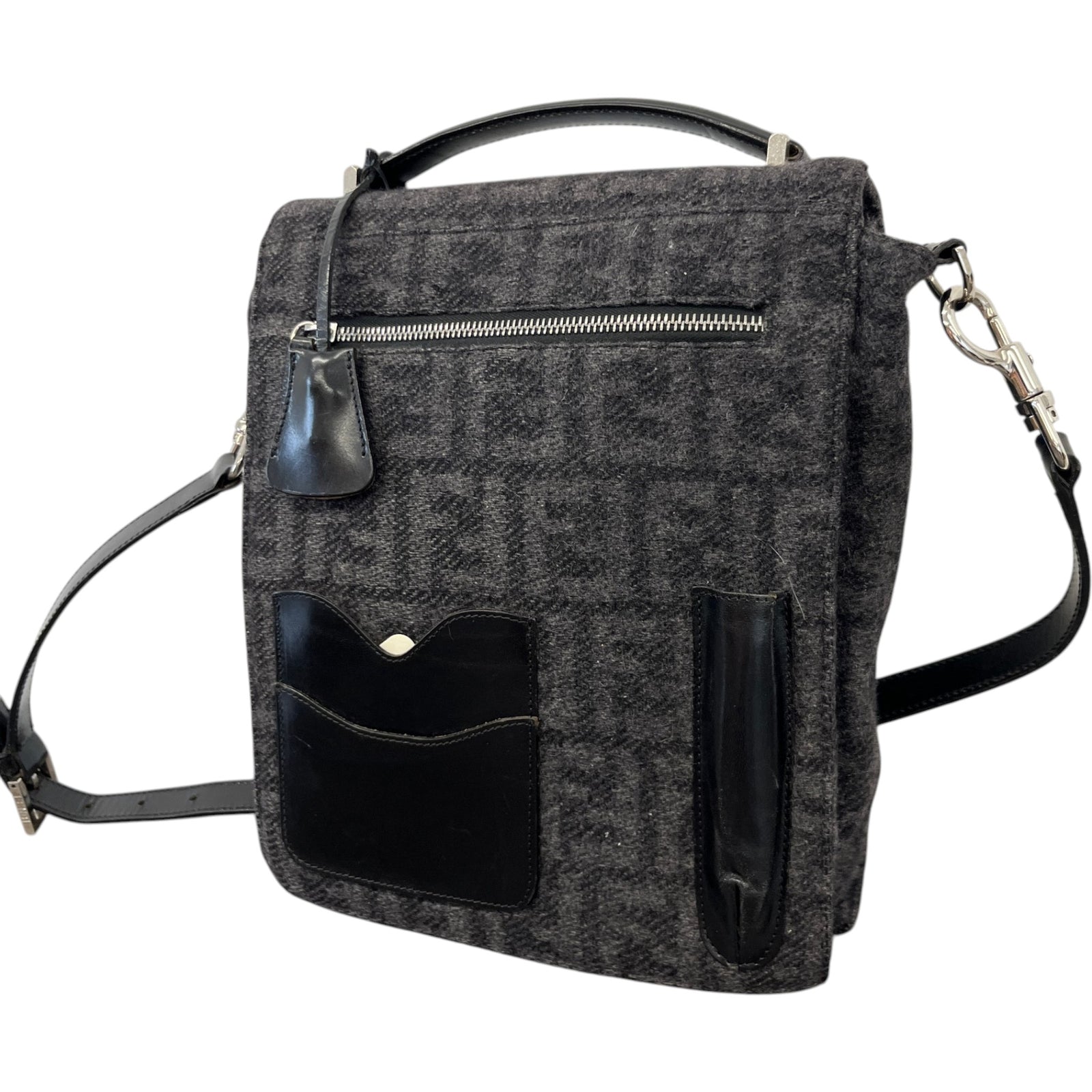 Women's Ff Monogram Messenger Bag Grey - Photo 7