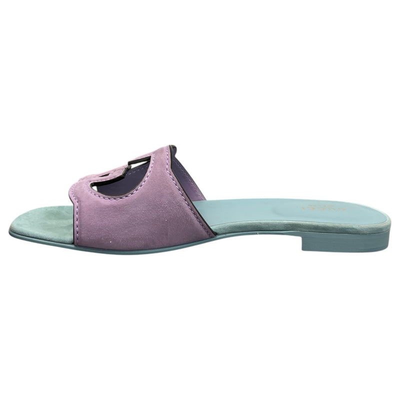 Women's Interlocking G Slides Blue Size UK 5 / EU 38