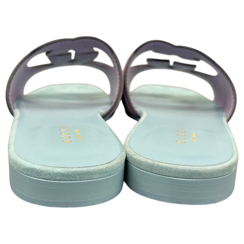 Women's Interlocking G Slides Blue Size UK 5 / EU 38