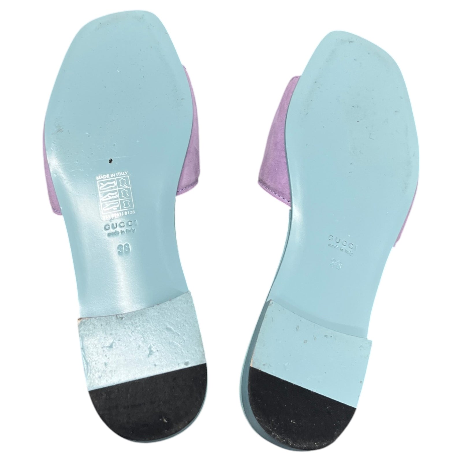 Women's Interlocking G Slides Blue Size UK 5 / EU 38 - Photo 10