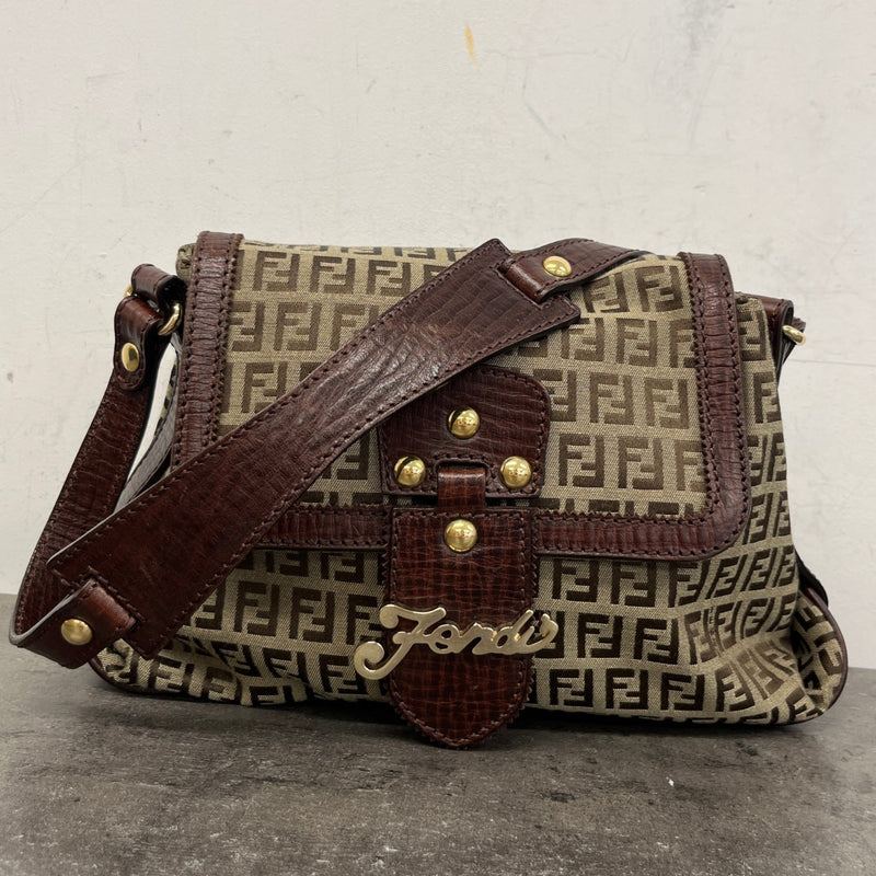 Women's Zucchino Canvas Shoulder Handbag Brown