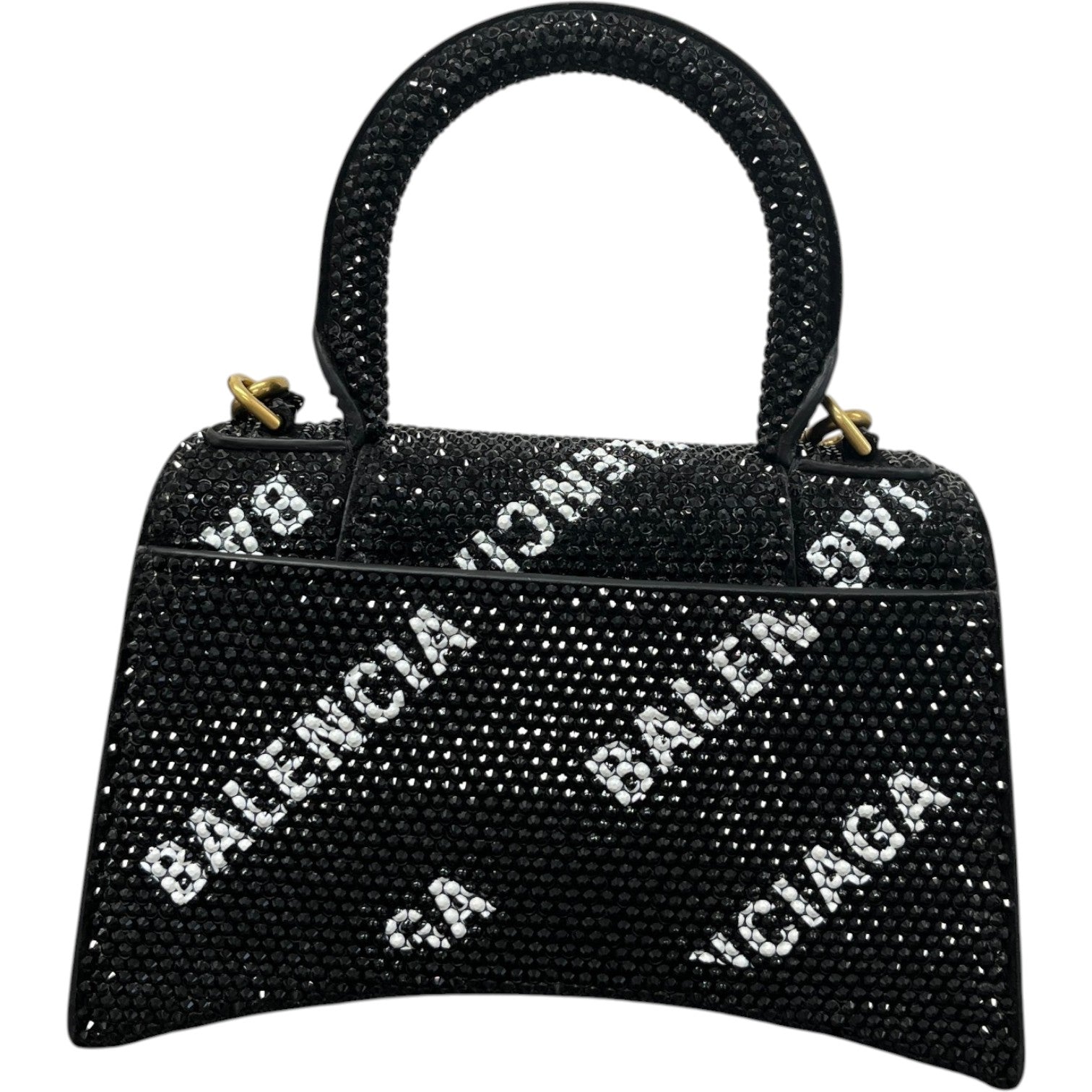 Women's Crystal Hourglass Xs Top Handle Bag Black - Photo 5