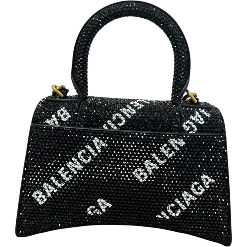 Women's Crystal Hourglass Xs Top Handle Bag Black